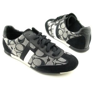 Coach Joss Canvas Sneaker Black White Size 6